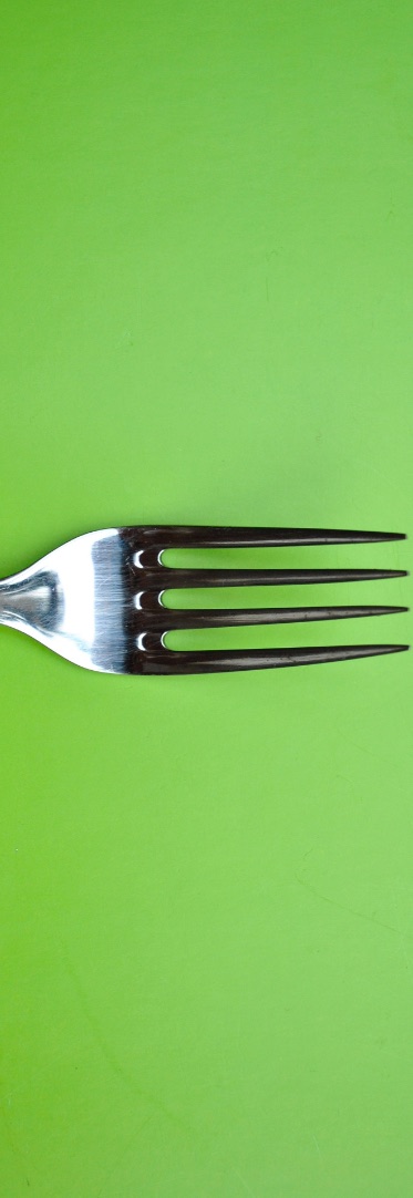 Fork on a green background.